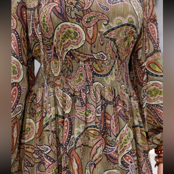 Boho gypsy purple floral print ruffle hem maxi dress - Picture 6 of 6